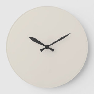 Reloj Redondo Grande Café Blanco Color Sólido