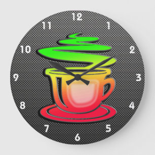 Reloj Redondo Grande Café caliente liso