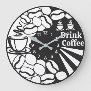 Reloj Redondo Grande Café de bebida suave