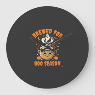 Reloj Redondo Grande Café de Halloween Temporada Boo