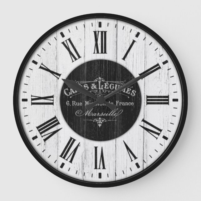 Reloj Redondo Grande Café francés clásico retro (Anverso)