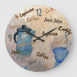 Reloj Redondo Grande Café Java Espresso Shabby Chic Country Diner