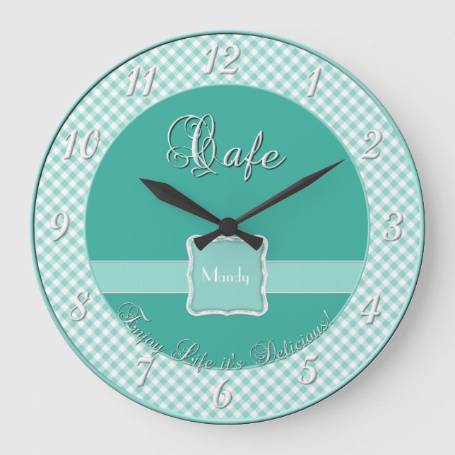 Reloj Redondo Grande Cafe Kitchen Wall Clock - Chex MINT (Anverso)