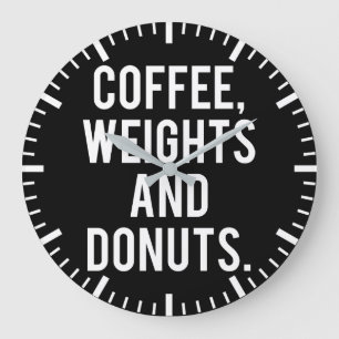 Reloj Redondo Grande Café, pesos y donuts - Gimnasio de Novedad diverti
