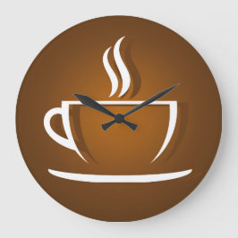 Reloj Redondo Grande Café taza marrón