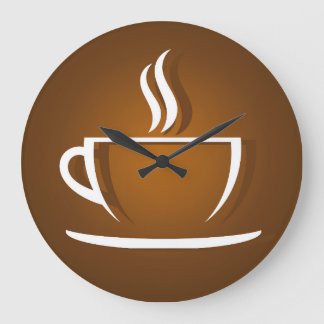 Reloj Redondo Grande Café taza marrón