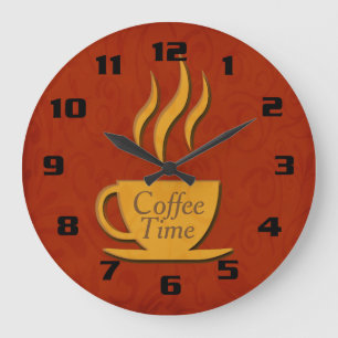 Reloj Redondo Grande Café Tiempo Hermosa Cocina Elegante