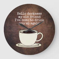 Café Vintage Lover Cita divertida Reloj grande