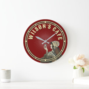 Reloj Redondo Grande Cafetería Art Nouveau de la era victoriana