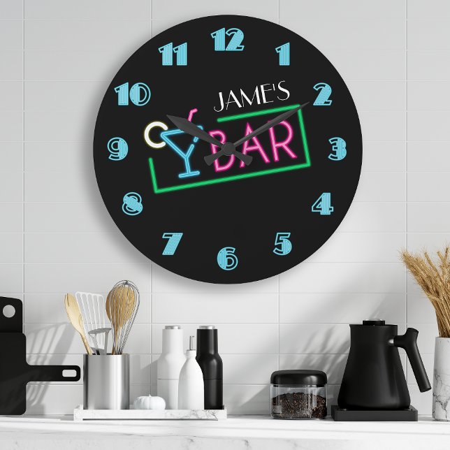 Reloj Redondo Grande Cafetería Retro Neon Rótulo (Subido por el creador)