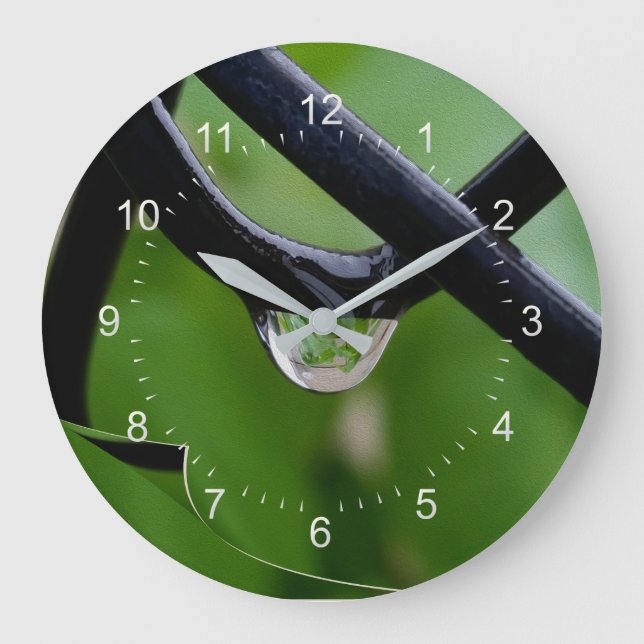 Reloj Redondo Grande Caída de lluvia (Anverso)