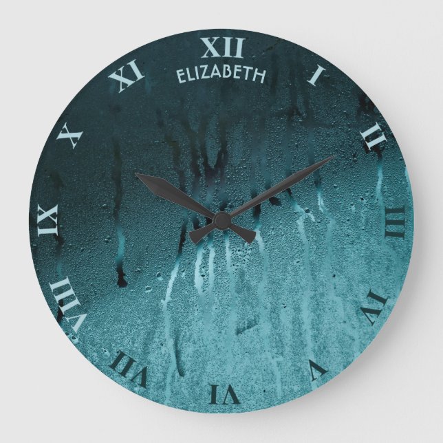 Reloj Redondo Grande Caídas De Lluvia Y Niebla En Caída Nostálgica De V (Anverso)