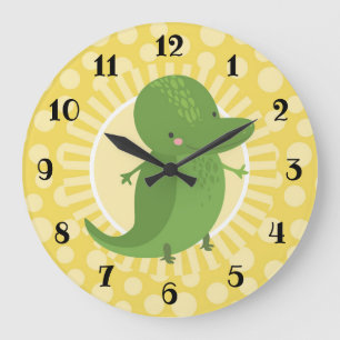 Reloj Redondo Grande Caimán Cocodrilo Lindo Habitación Niños Niñas Guar