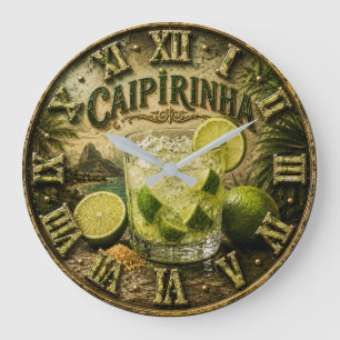 Reloj Redondo Grande Caipirinha Brazilian Cocktail Vintage Bar Decor