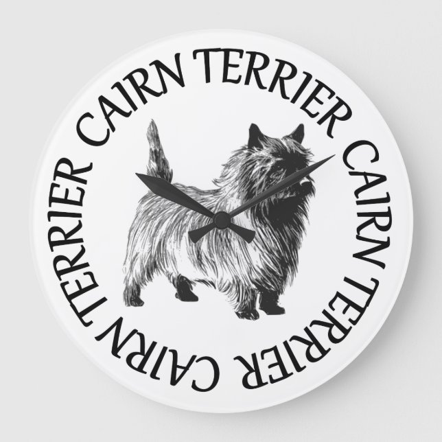 Reloj Redondo Grande cairn terrier (Anverso)