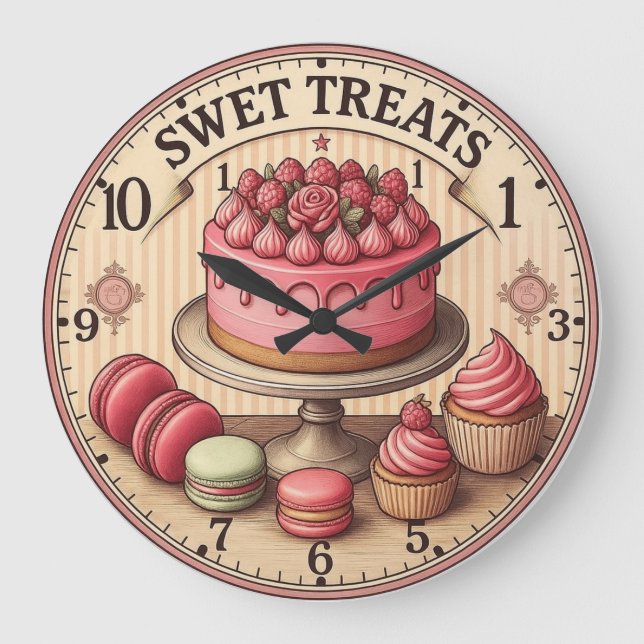 Reloj Redondo Grande Cake and pastry bakery themed cupcake kitchen (Anverso)