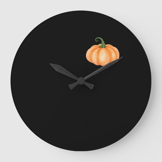 Reloj Redondo Grande Calabaza acuática - Diseño de otoño y Halloween O (Anverso)