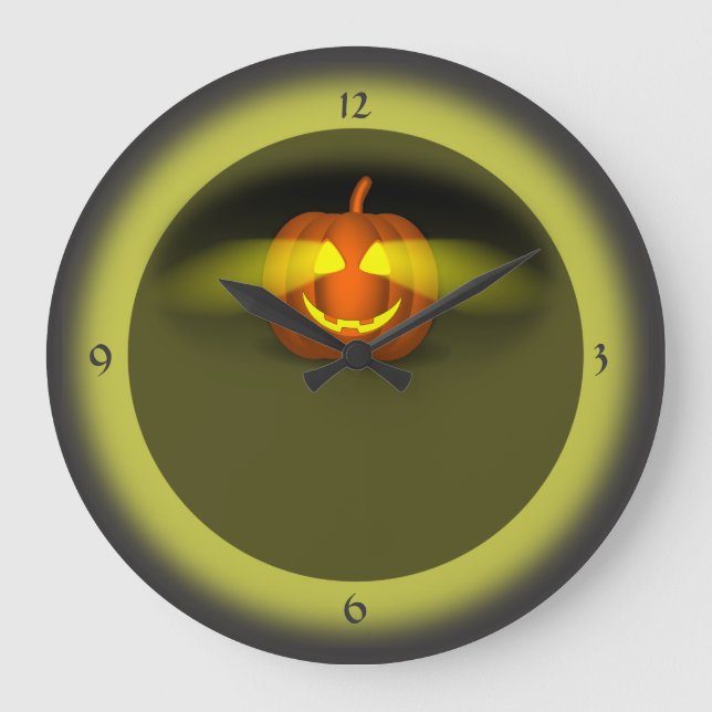 Reloj Redondo Grande Calabaza brillante - (Anverso)