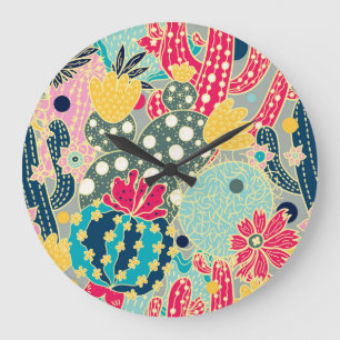 Reloj Redondo Grande Calabaza de color de agua vintage: Patrón de otoño
