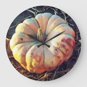 Reloj Redondo Grande Calabaza Rústica