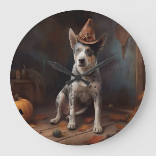 Reloj Redondo Grande Calabazas Australian Cattle Halloween Espeluznante
