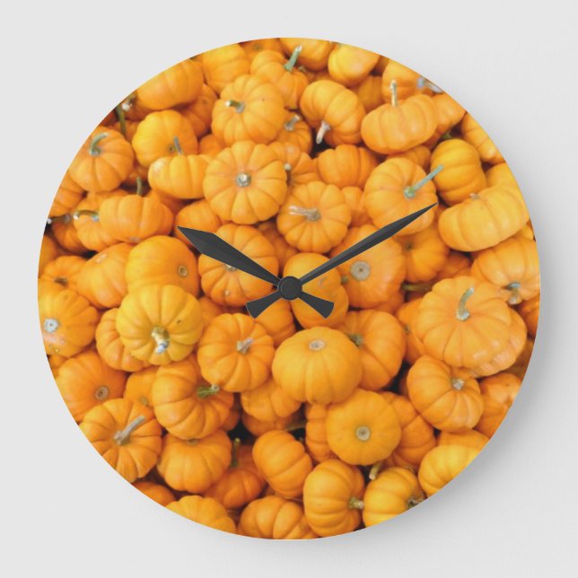 Reloj Redondo Grande Calabazas de cosecha de Naranja pequeño (Anverso)