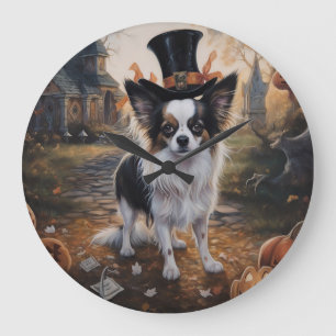 Reloj Redondo Grande Calabazas Papillon Halloween de Terror
