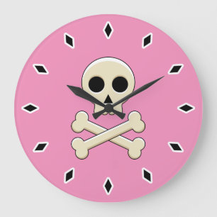 Reloj Redondo Grande Calavera con huesos