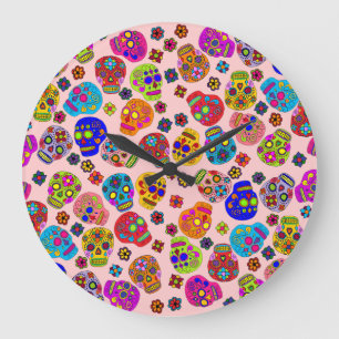 Reloj Redondo Grande Calavera de Azúcar