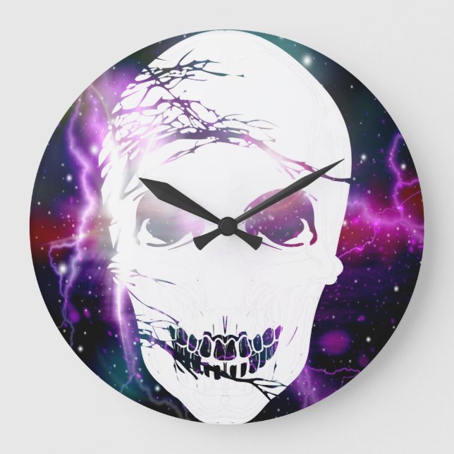 Reloj Redondo Grande Calavera de fantasía #8 (Anverso)