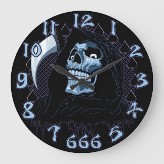 Reloj Redondo Grande Calavera de Grim Reaper