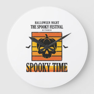 Reloj Redondo Grande Calavera de Halloween Espantosa Divertida Cita Vin