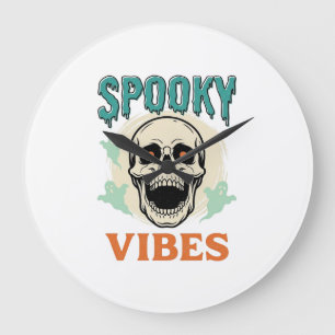Reloj Redondo Grande Calavera de Halloween Vibraciones Espeluznantes Ho