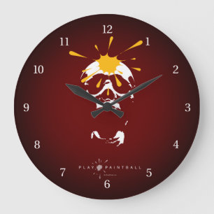 Reloj Redondo Grande Calavera de Paintball