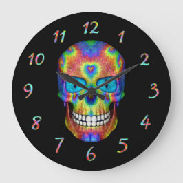 Reloj Redondo Grande Calavera de tintes muertos Clocks de pared zombies