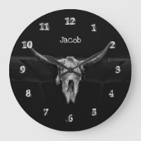 Calavera de toro País Rústico Blanco Y Negro Occid