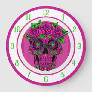 Reloj Redondo Grande Calavera decorativa