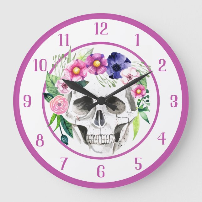 Reloj Redondo Grande Calavera decorativa (Anverso)
