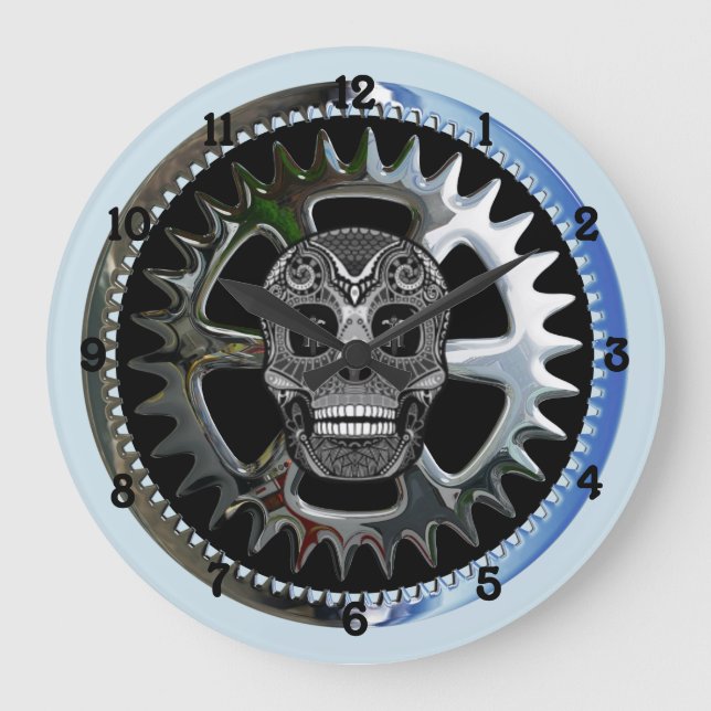 Reloj Redondo Grande Calavera del helicóptero del piloto del engranaje (Anverso)