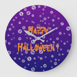 Reloj Redondo Grande Calaveras de Halloween
