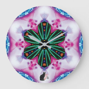 Reloj Redondo Grande Caleidoscopio Rosado