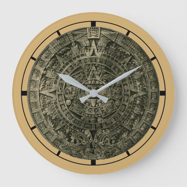 Reloj Redondo Grande Calendario azteca Sun Stone Zodiac (Anverso)