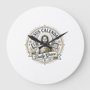 Reloj Redondo Grande Calendario de Jesús Gracia Diaria Calendario de Je