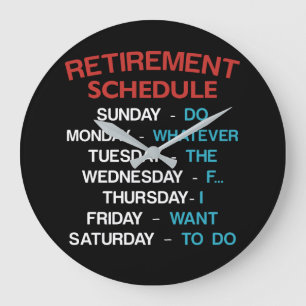 Reloj Redondo Grande Calendario de retiro Calendario Oficina Humor Empl