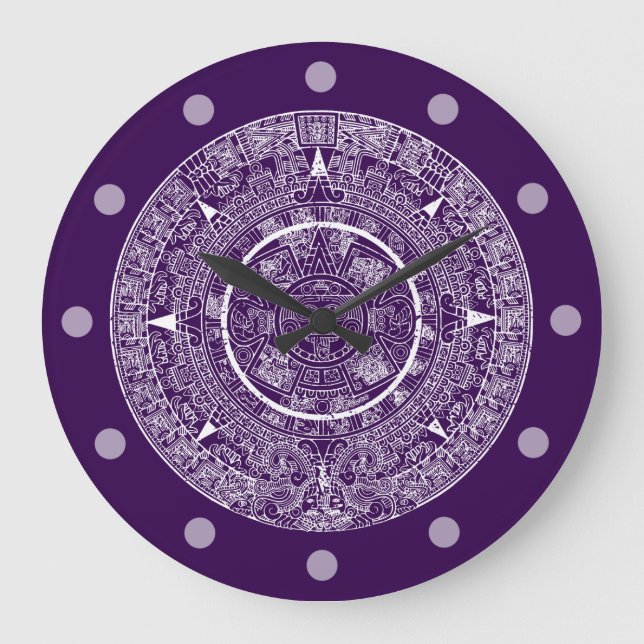 Reloj Redondo Grande Calendario maya azteca azteca 3 (Anverso)