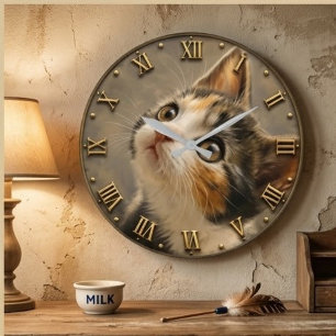 Reloj Redondo Grande Calico Cat Lover