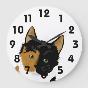 Reloj Redondo Grande Calico Cat Wall Clock