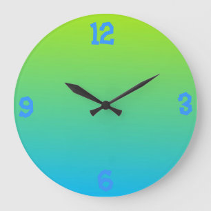 Reloj Redondo Grande Cálido Pálido Y Azul De Dos Tonos
