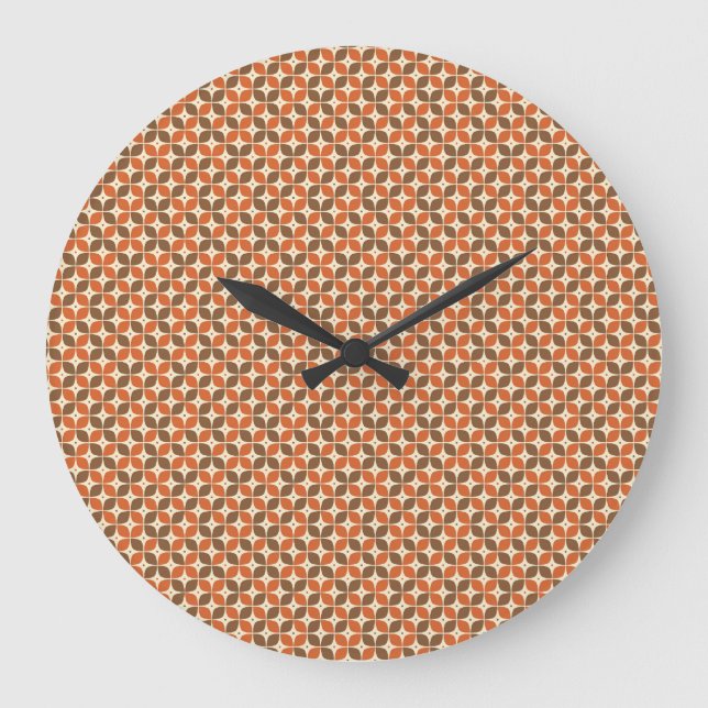 Reloj Redondo Grande Cálido Retro Boomerang Atómico de Mitad de Siglo (Anverso)