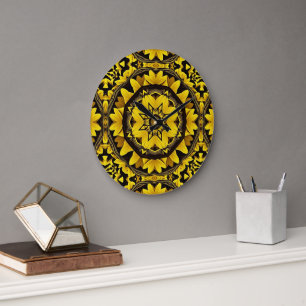 Reloj Redondo Grande Calidoscopio de Girasol